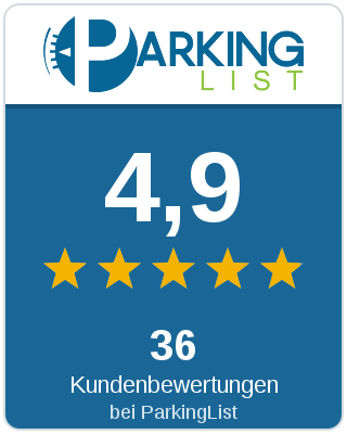 4,9 Sterne aus 36 Kundenbewertungen bei ParkingList