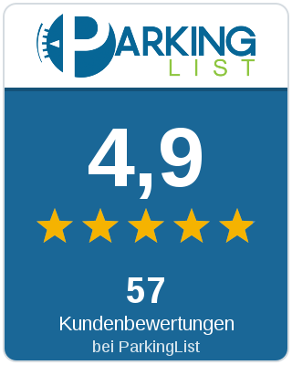 4,9 Sterne aus 57 Kundenbewertungen bei ParkingList