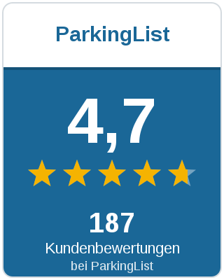 4,7 Sterne aus 187 Kundenbewertungen bei ParkingList