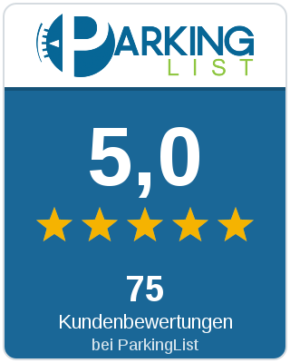 5,0 Sterne aus 75 Kundenbewertungen bei ParkingList
