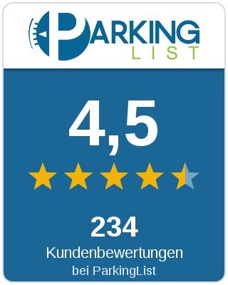 4,5 Sterne aus 234 Kundenbewertungen bei ParkingList