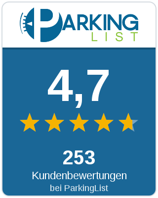 4,7 Sterne aus 253 Kundenbewertungen bei ParkingList