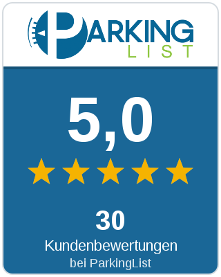5,0 Sterne aus 30 Kundenbewertungen bei ParkingList