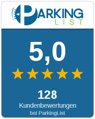 5,0 Sterne aus 128 Kundenbewertungen bei ParkingList