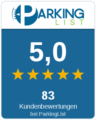 5,0 Sterne aus 83 Kundenbewertungen bei ParkingList