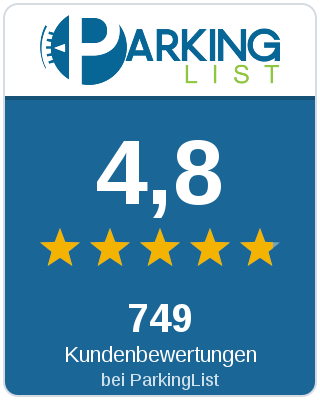 4,8 Sterne aus 749 Kundenbewertungen bei ParkingList
