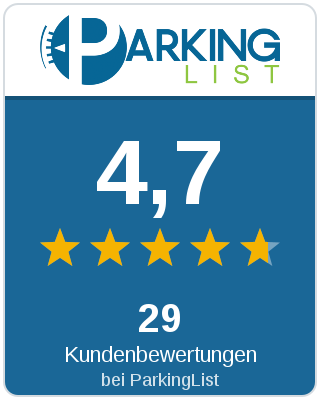 4,7 Sterne aus 29 Kundenbewertungen bei ParkingList