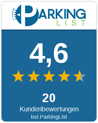 4,6 Sterne aus 20 Kundenbewertungen bei ParkingList