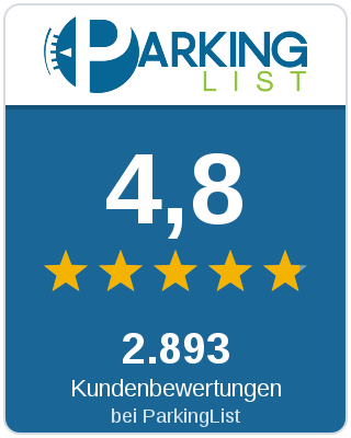 4,8 Sterne aus 3699 Kundenbewertungen bei ParkingList