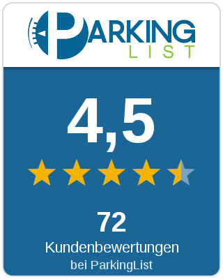 4,5 Sterne aus 72 Kundenbewertungen bei ParkingList