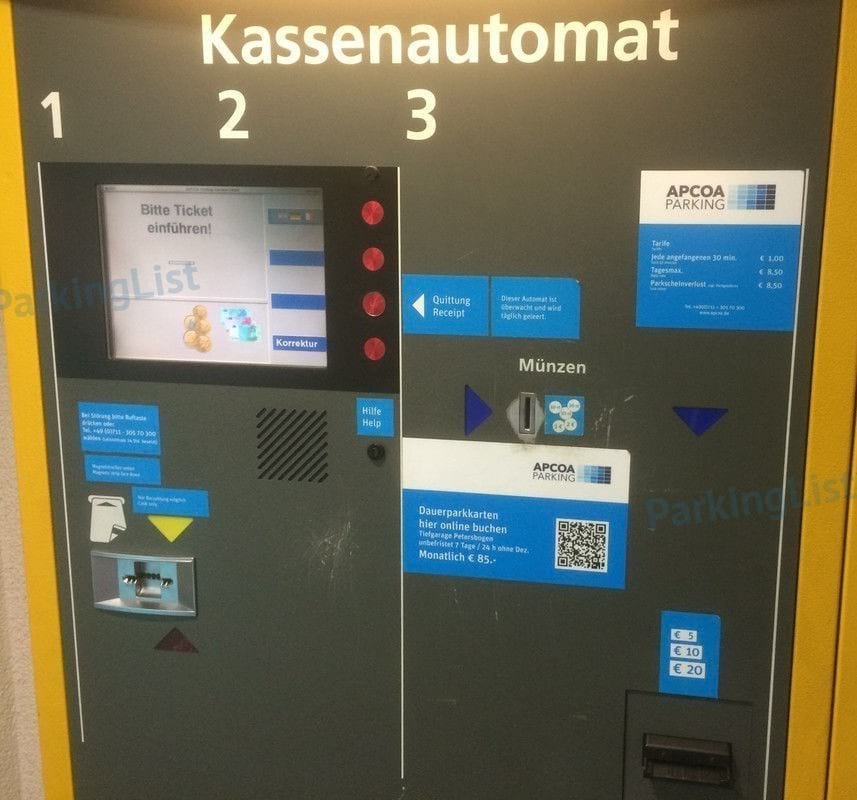 Kassenautomat-Parkhaus Petersbogen Leipzig 