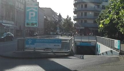 Zufahrt - Parkhaus Post Galerie Karlsruhe 