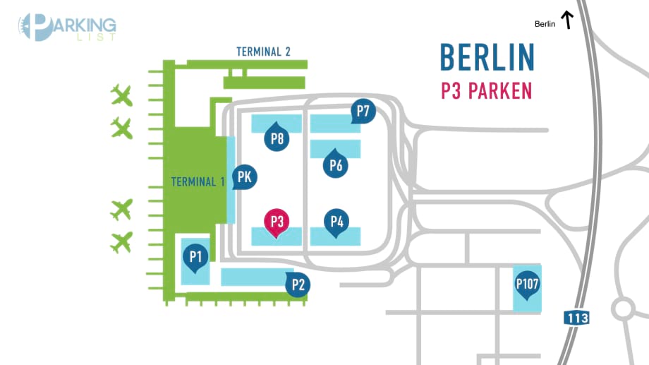 Lageplan Flughafen BER Berlin Brandenburg P3