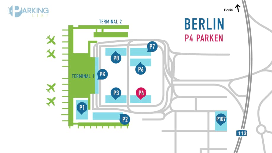 Lageplan Flughafen BER Berlin Brandenburg P4