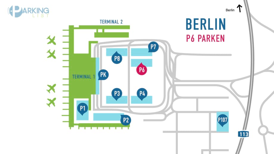 Lageplan Flughafen BER Berlin Brandenburg P6
