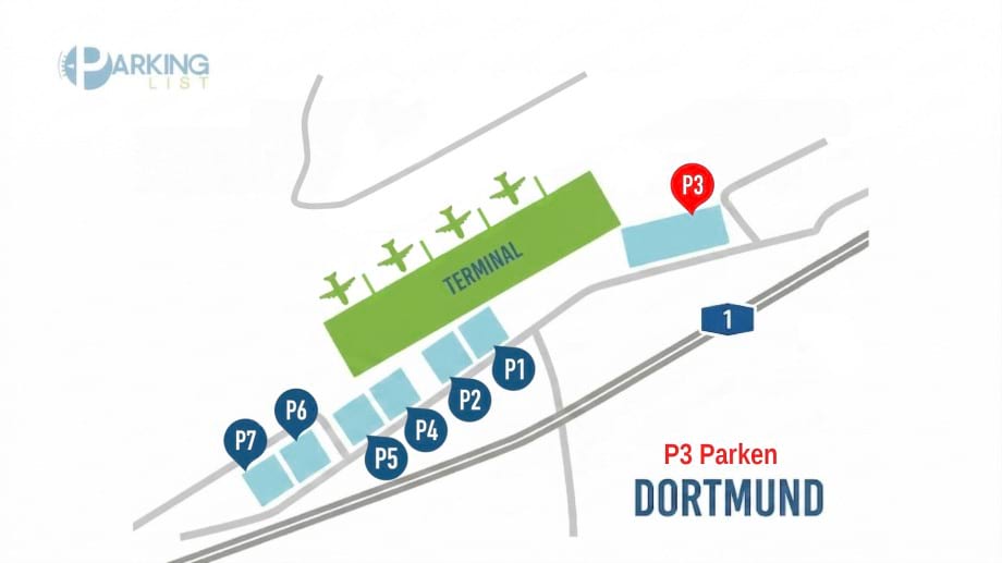 Lageplan Parkplatz P3 Flughafen Dortmund