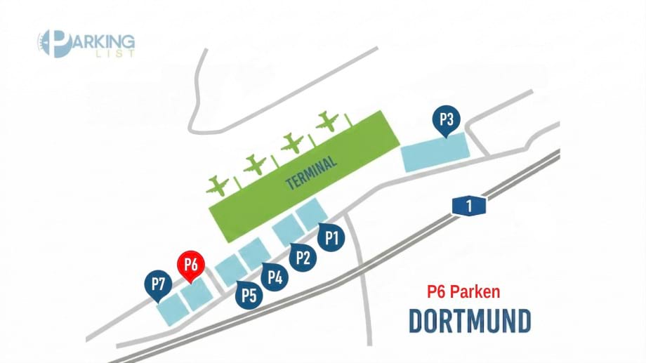 Lageplan Parkplatz P6 Flughafen Dortmund