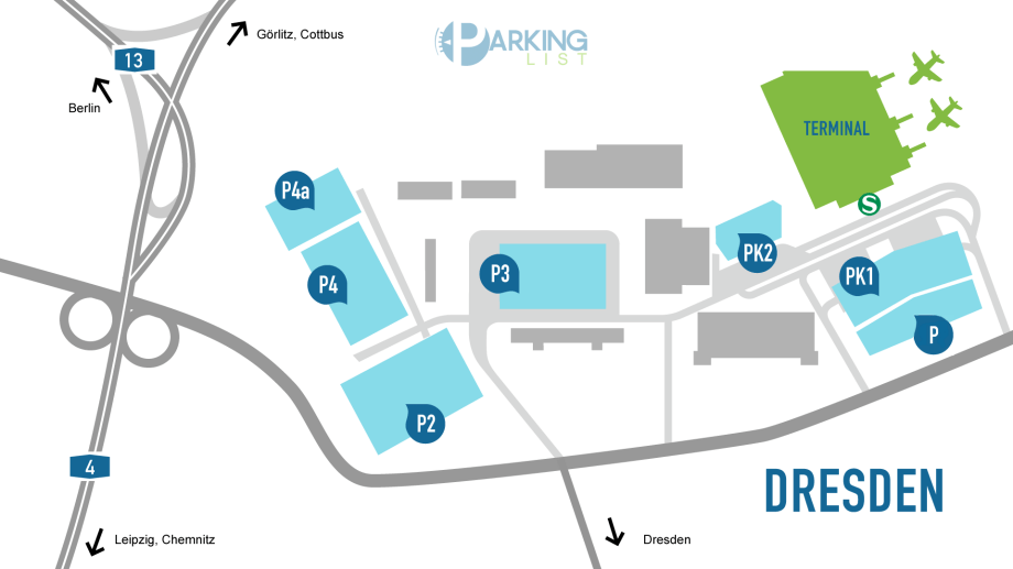 Lageplan Flughafen Dresden