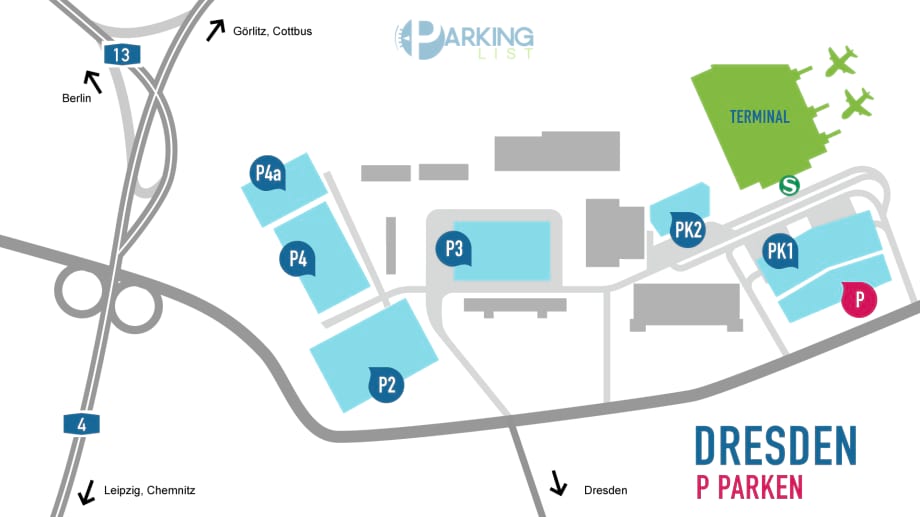 Lageplan Flughafen Dresden P