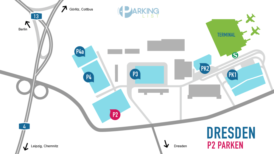 Lageplan Flughafen Dresden P2