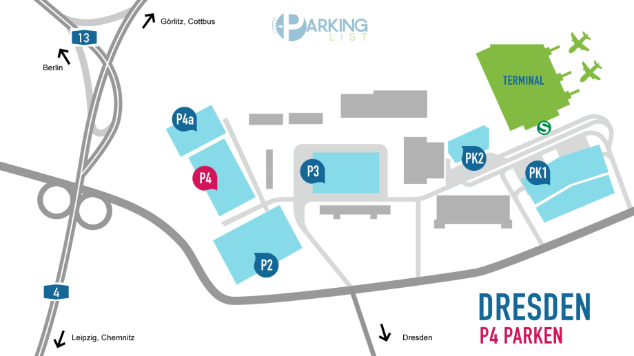 Lageplan Flughafen Dresden P4