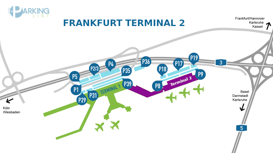 P8 Terminal 2 Parking Flughafen Frankfurt Adresse www.parkinglist.de