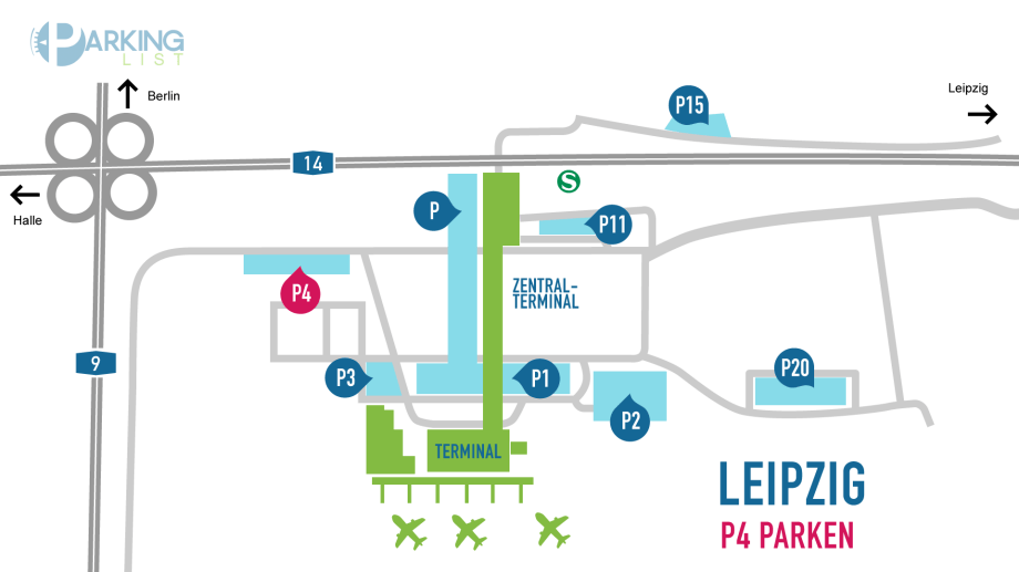 Lageplan Flughafen Leipzig P4