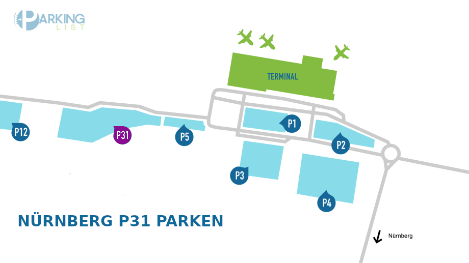 Flughafen Nürnberg - Urlauber-parken P31 Nürnberg www.parkinglist.de