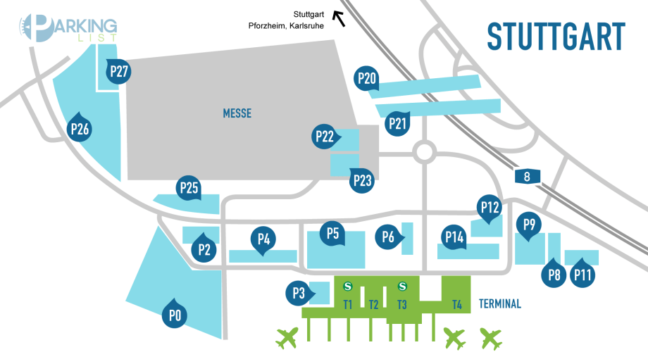 Lageplan Flughafen Stuttgart