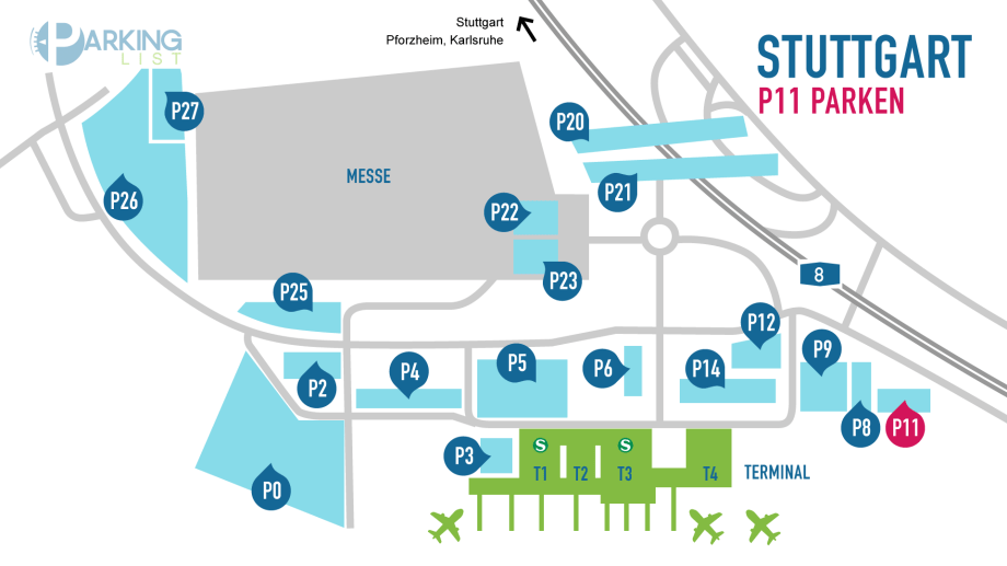 Lageplan Flughafen Stuttgart P11