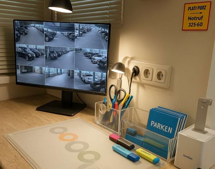 Parkhaus Aussenansicht nahe Flughafen Frankfurt am Main