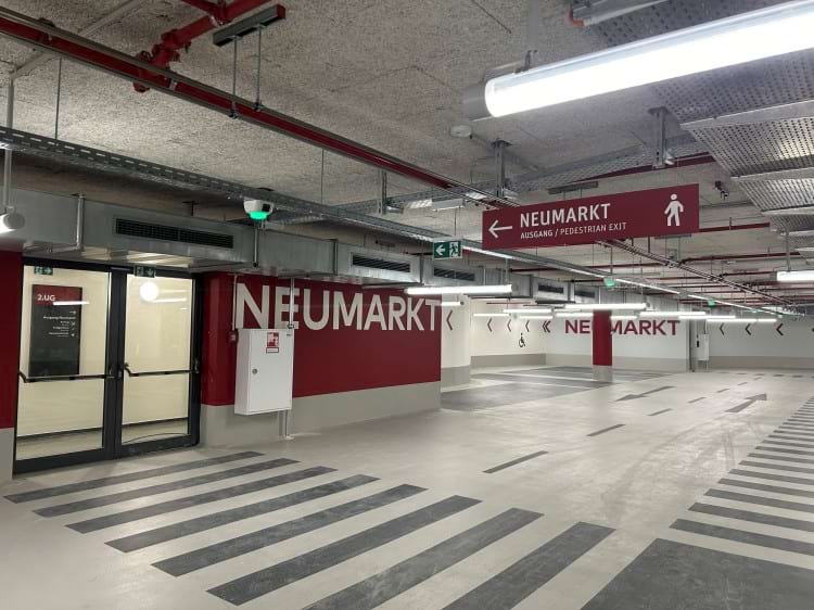 Innenansicht 1 Parkhaus Neumarkt in Leipzig