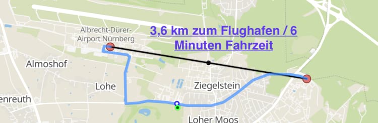 Lageplan Parkplatz mit Shuttle Service zum Flughafen Nürnberg