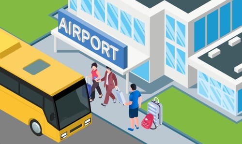 Abholung am Terminal mit Shuttlebus
