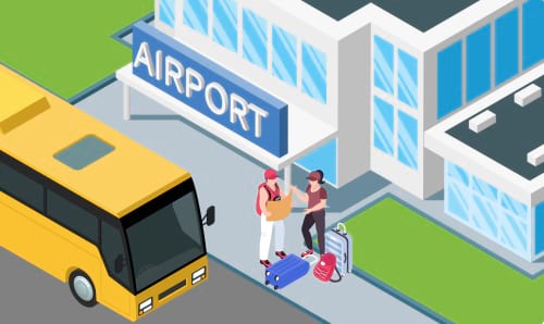 Ankunft am Flughafen