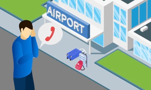 Nach Landung Anruf beim Parkservice